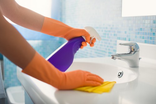 Upholstery cleaning process for a living room sofa in Tottenham Green